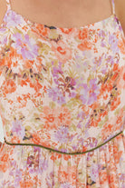 Exquise-çiçek Desenli Askılı Midi Elbise-ELBİSE-5-Milagron.com