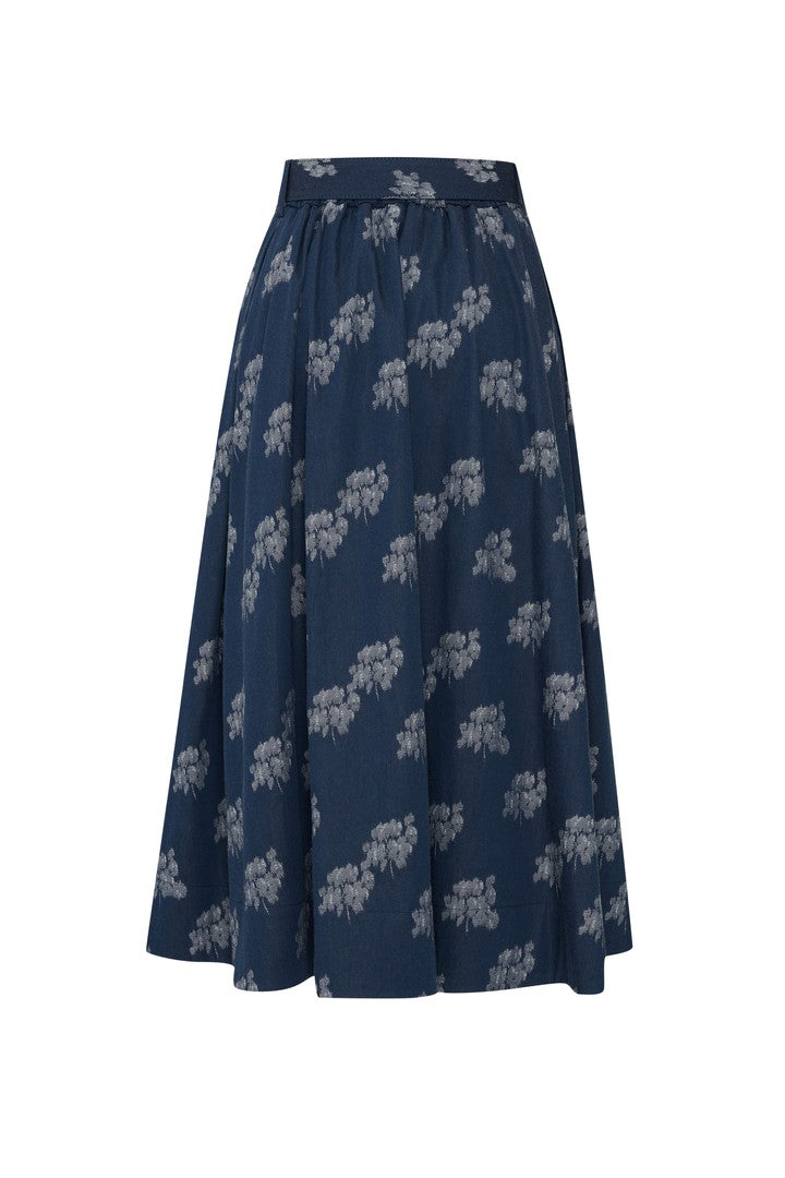 çiçek Desenli Kemerli Midi Boy Etek - 4