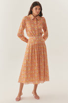 Exquise-çiçek Desenli Midi Boy Etek-ETEK-1-Milagron.com