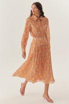 Exquise-çiçek Desenli Midi Boy Etek-ETEK-2-Milagron.com