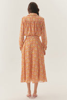 Exquise-çiçek Desenli Midi Boy Etek-ETEK-4-Milagron.com