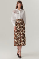 Exquise-çiçek Dikiş Detaylı Pamuk Regular Kemik Gömlek-Gömlek-3-Milagron.com