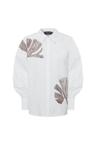 Exquise-çiçek Dikiş Detaylı Pamuk Regular Kemik Gömlek-Gömlek-6-Milagron.com