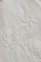 Exquise-çiçek İşlemeli Regular Beyaz Keten Gömlek-GÖMLEK-6-Milagron.com