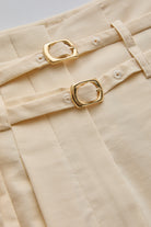 Exquise-çift İnce Kemer Detaylı Midi Boy Bej Etek-Etek-7-Milagron.com