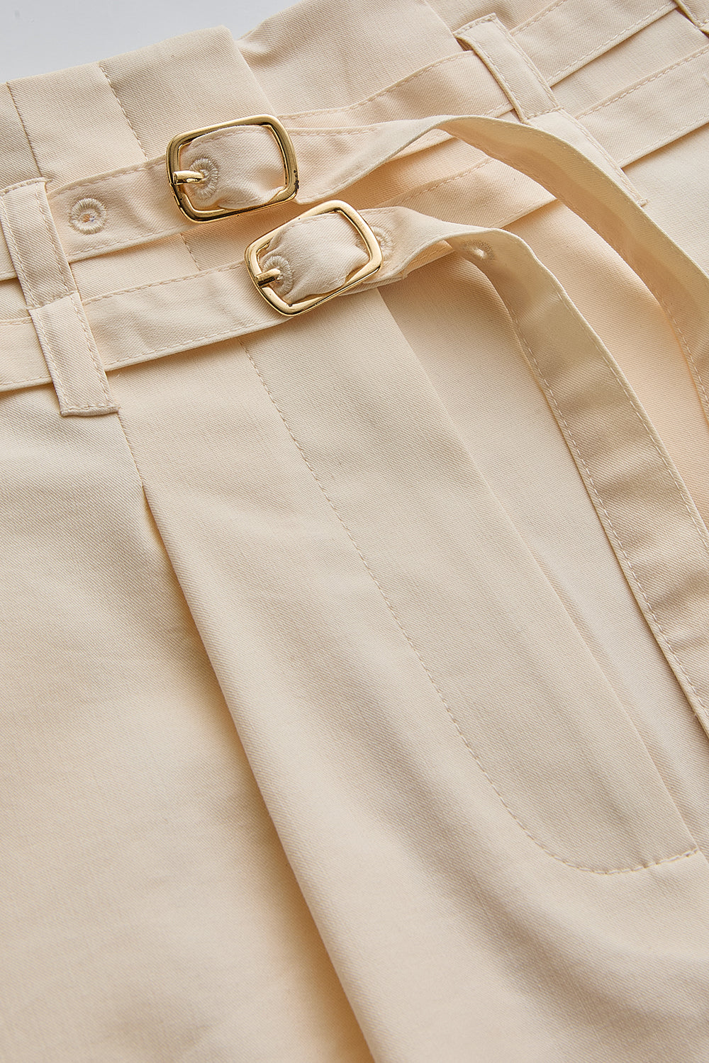 Exquise-çift İnce Kemer Detaylı Midi Boy Bej Etek-Etek-8-Milagron.com