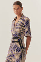 Exquise-çift Sabit Kemer Kapama Detaylı Regular Fit Desenli Gömlek-Gömlek-1-Milagron.com