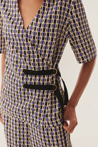 Exquise-çift Sabit Kemer Kapama Detaylı Regular Fit Desenli Gömlek-Gömlek-5-Milagron.com