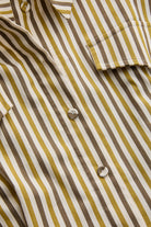 Exquise-çizgili Gömlek Yaka Uzun Kollu Slim Fit çok Renkli Midi Elbise-ELBİSE-6-Milagron.com