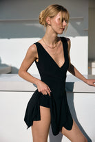 Sonata Asimetrik İÇi Şortlu Elbise | Siyah
