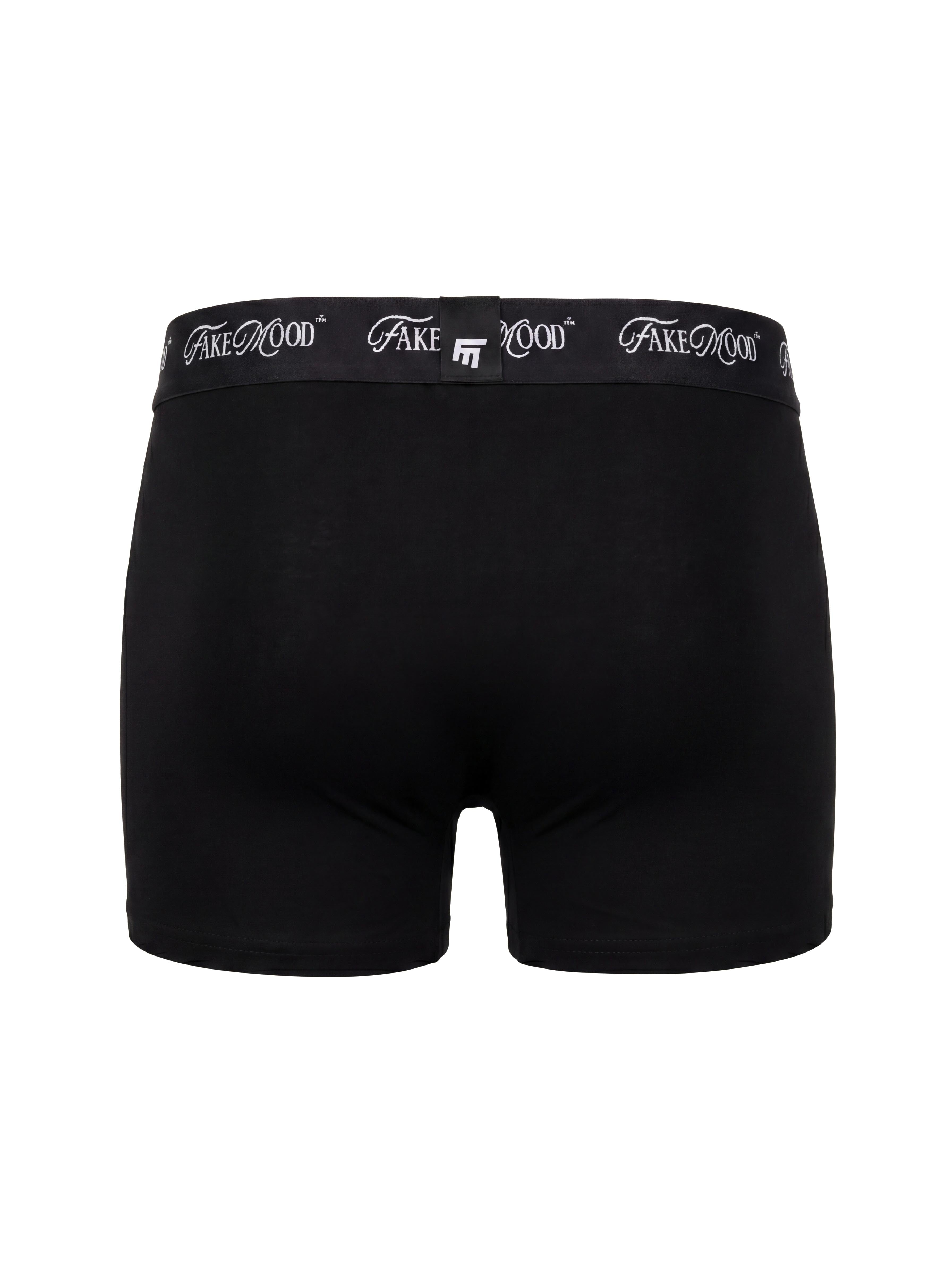 2'Li Takim Fakemood İMzali LastiKli Premium Pamuk Boxer - SiYah / Kahverengi