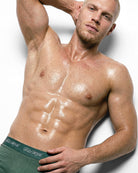 2'Li Takim Fakemood İMzali LastiKli Premium Pamuk Boxer - YeşiL / Beyaz