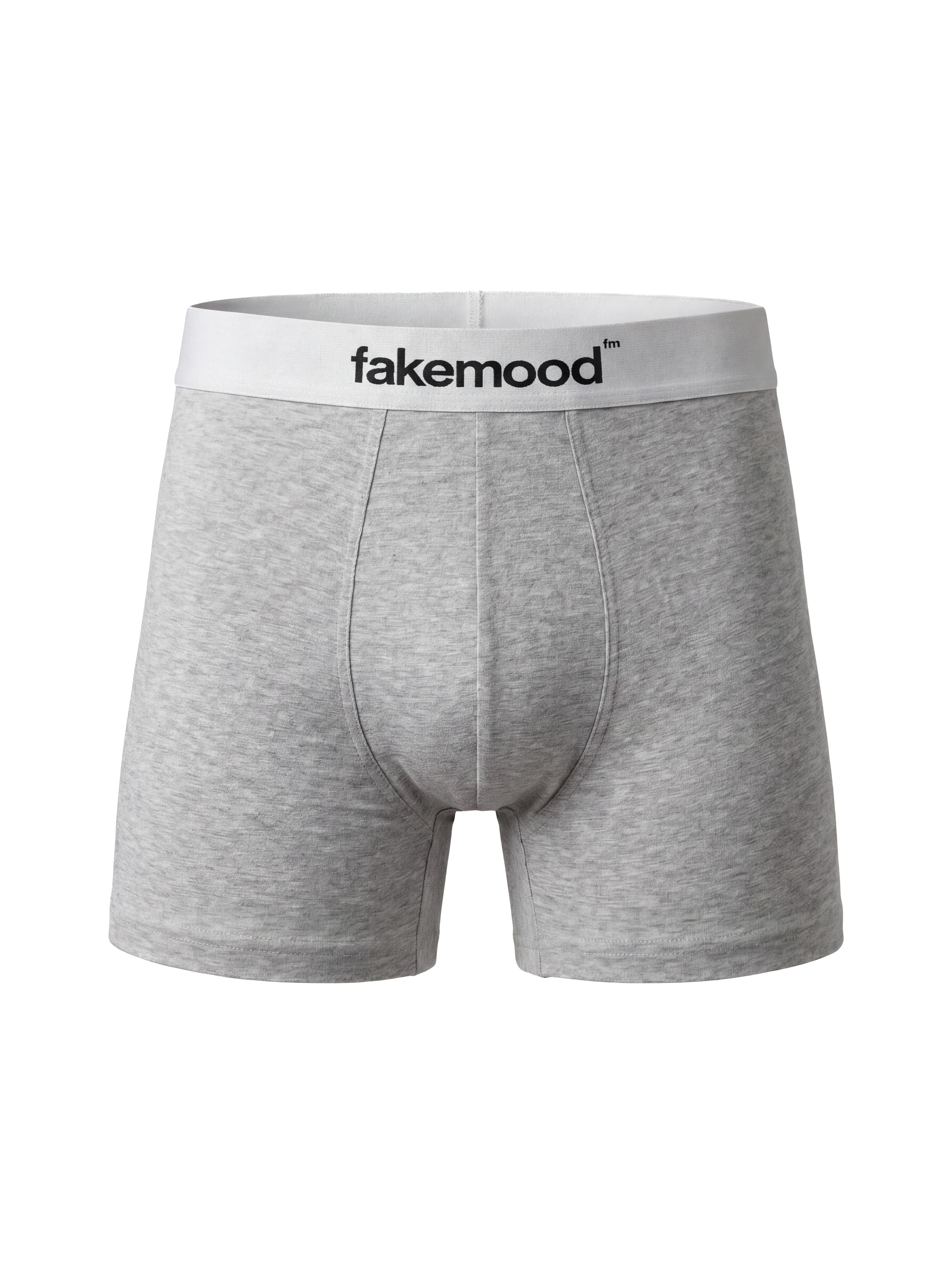 2'Li Takim Fakemood LastiKli Premium Pamuk Boxer - Gri