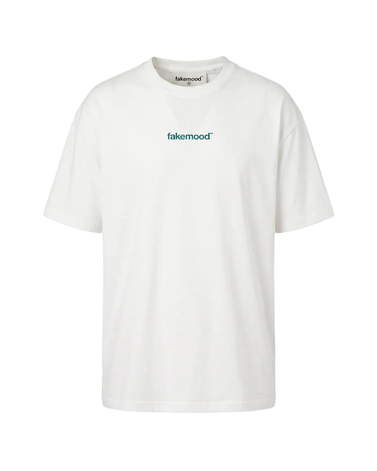 Erkek Oversize Basic Baskili TiŞört - Beyaz