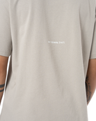 Erkek Oversize Basic Baskili TiŞört - Taş