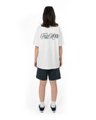 Erkek Oversize Fakemood Nakişli TiŞört - Beyaz - 5