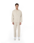 Erkek Oversize Fm Icon Nakişli Hoodie - Bej