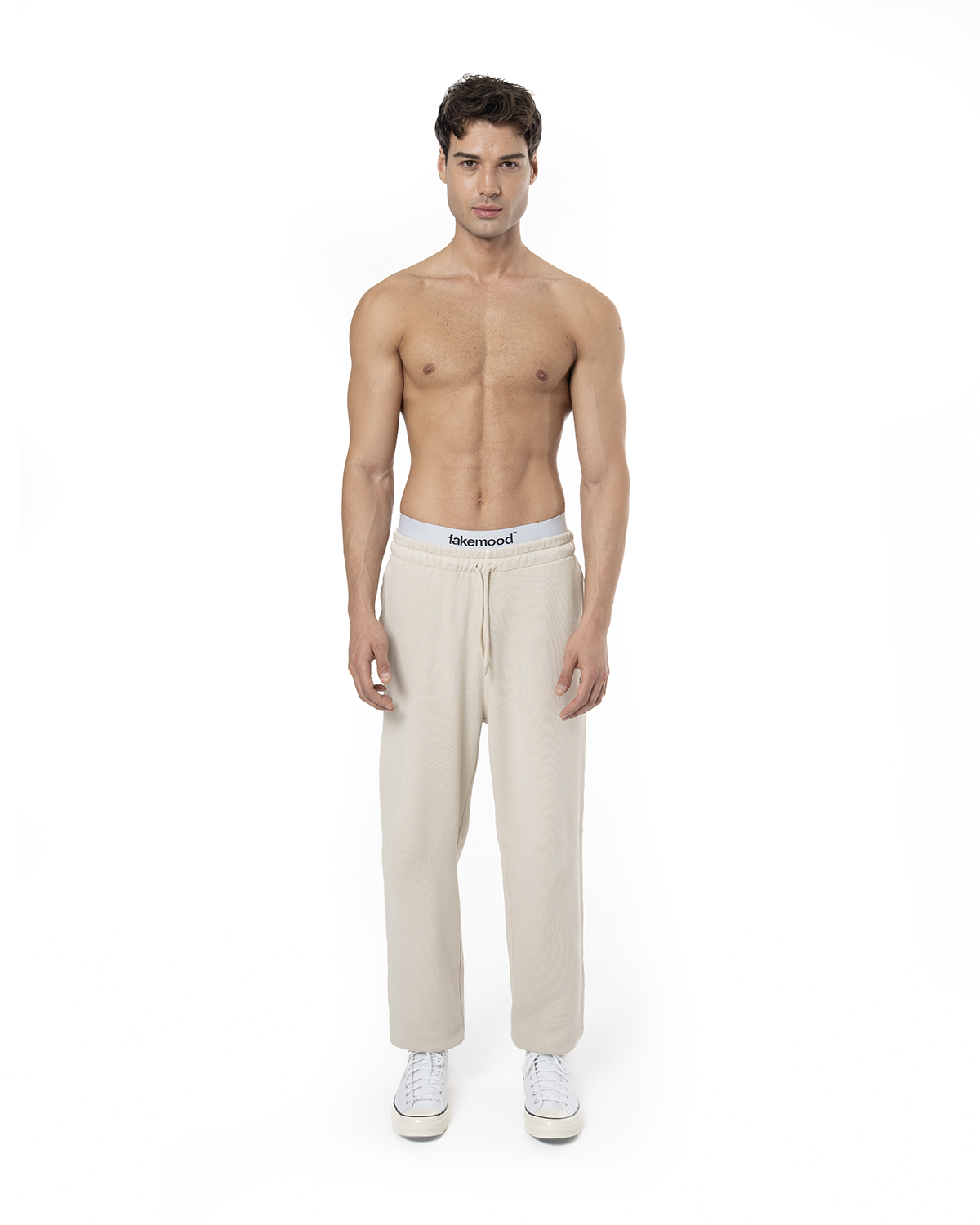 Erkek Relaxed Fit Fm Icon Nakişli Jogger - Bej