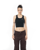 Kadin Fakemood Nakişli Crop Top - SiYah