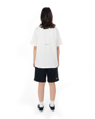 Kadin Oversize Basic Baskili TiŞört - Beyaz