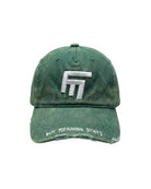 Unisex 3D Fm Icon Nakişli Yipratmali Denim Cap - Dolar YeşiL