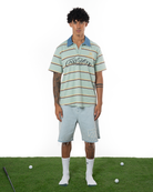 Unisex ÇiZgiLi Nakişli Golf Polo T-Shirt - YeşiL - 0