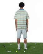 Unisex ÇiZgiLi Nakişli Golf Polo T-Shirt - YeşiL - 2