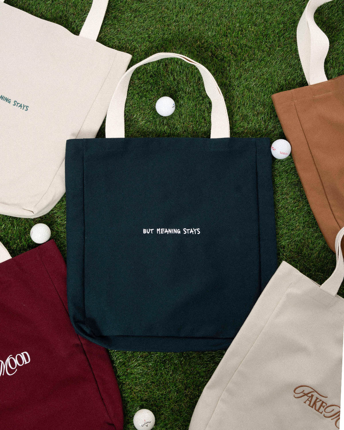 Unisex Fakemood Nakişli Tote Bag - YeşiL