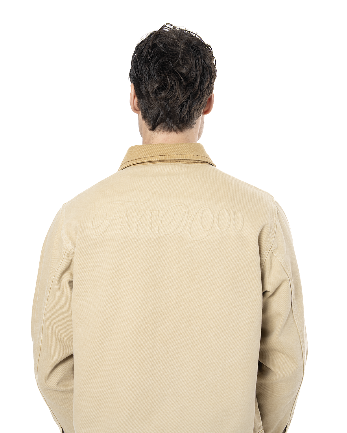 Unisex Oversize Fm Icon Logo Kabartma Detayli Premium Denim Ceket - Bej - 2