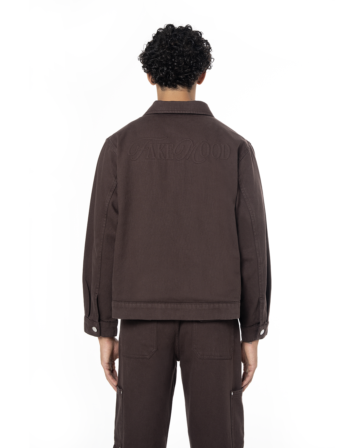 Unisex Oversize Fm Icon Logo Kabartma Detayli Premium Denim Ceket - Kahverengi - 1