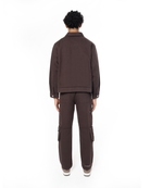 Unisex Oversize Fm Icon Logo Kabartma Detayli Premium Denim Ceket - Kahverengi - 3