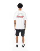 Unisex Oversize Love Is A Trap Baskili TiŞört - Beyaz - 1