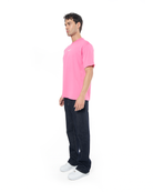 Unisex Oversize Love Is A Trap Baskili TiŞört - Pembe - 1