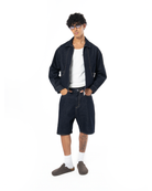 Unisex Oversize Premium Raw Denim Şort - SiYah