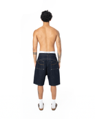 Unisex Oversize Premium Raw Denim Şort - SiYah