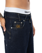 Unisex Oversize Premium Raw Denim Şort - SiYah