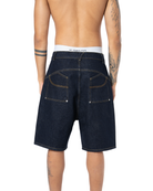 Unisex Oversize Premium Raw Denim Şort - SiYah