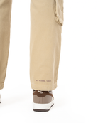 Unisex Relaxed Fit Logo Kabartmalı Nakış Detaylı Premium Kargo Pantolon - Bej - 4