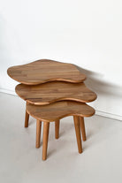 Fagus Wood-3'lü Zigon Bulut Sehpa Seti Masif Doğal Ahşap – İskandinav Tarzında Şık Ve Modern Tasarım, Yan & Dekoratif Sehpa-Sehpa-4-Milagron.com