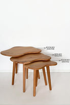 Fagus Wood-3'lü Zigon Bulut Sehpa Seti Masif Doğal Ahşap – İskandinav Tarzında Şık Ve Modern Tasarım, Yan & Dekoratif Sehpa-Sehpa-5-Milagron.com