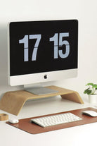 Fagus Wood-Dayanıklı Ağaç Monitör Ayağı ve Yükseltici Bilgisayar Standı (Kayın)-Ekran Yükseltici-3-Milagron.com