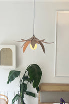 Fagus Wood-Lotus Avize – Ahşap Modern Ve Minimal Tasarım Avize, İskandinav Salon Ve Oturma Odası Aydınlatması (Açık Meşe)-Avize-1-Milagron.com