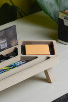 Fagus Wood-Mini Slash Masa Düzenleyici (Füme)-Masaüstü Organizer-3-Milagron.com