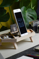 Fagus Wood-Mini Slash Masa Düzenleyici (Füme)-Masaüstü Organizer-7-Milagron.com