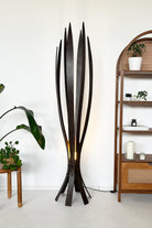 Fagus Wood-''hedra Lambader, İskandinav Tarzı Ahşap Lambader, Dekoratif Yer Lambası, Modern Salon Aydınlatma'' (cevi̇z)-Lambader-7-Milagron.com