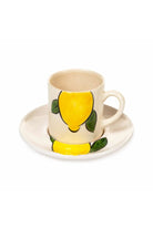 Feeling Good Inside-Amalfi Coast Collection Handmade Ceramic White Lemon Handled Coffee Set-Bardak-1-Milagron.com