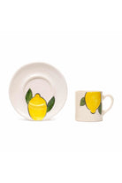 Feeling Good Inside-Amalfi Coast Collection Handmade Ceramic White Lemon Handled Coffee Set-Bardak-2-Milagron.com
