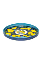 Feeling Good Inside-Amalfi Coast Handmade Seramik Kobalt Yuvarlak Tepsi-Sunum Aksesuarları-2-Milagron.com