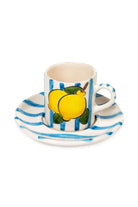 Feeling Good Inside-Baby Blue Lemon Line Handled Coffee Set-Bardak-1-Milagron.com
