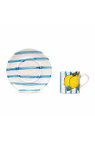 Feeling Good Inside-Baby Blue Lemon Line Handled Coffee Set-Bardak-2-Milagron.com